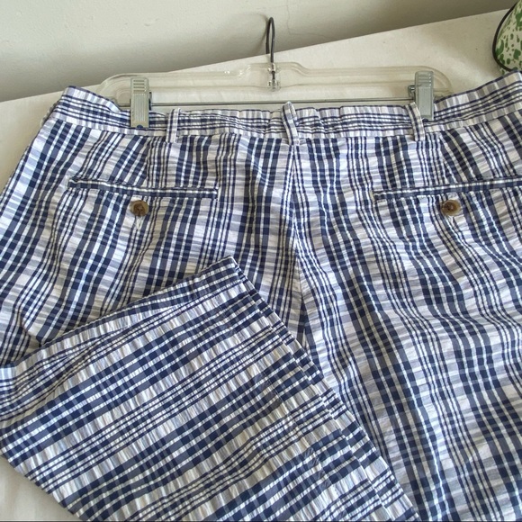 Land's End Plaid Seersucker Shorts - Picture 3 of 9
